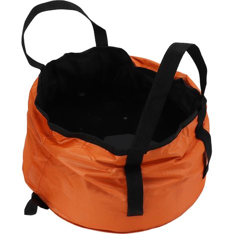 Seau pliable avec poignée - Bassin de lavage portable léger pour camping, randonnée, pêche - Orange
