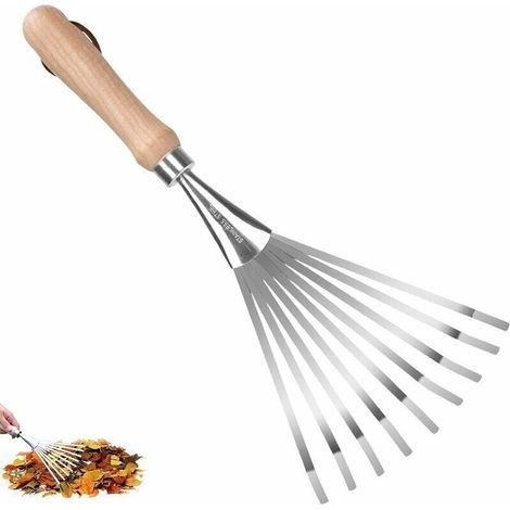 Râteau à Main de Jardinage Râteau à Gazon en Acier Inoxydable,Petit râteau à Feuilles idéal pour Le Jardinage, Outil de parterres de Fleurs de Jardin Generic (1/5)