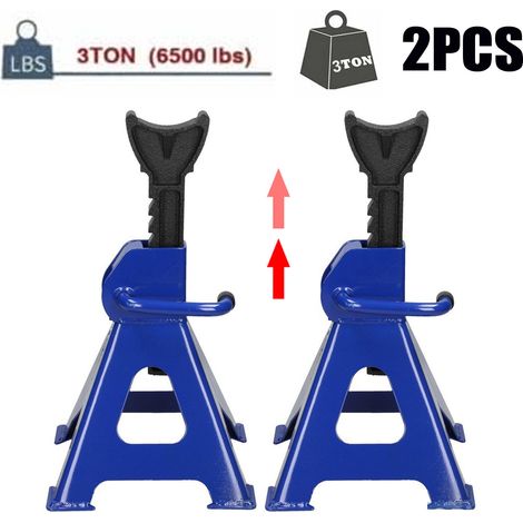 2pcs 3 tonnes support d'arbre de châssis de réparation de voiture, garantie à vie (1/5)