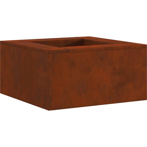 Foyer de cheminée Marron 80 x 80 x 40 cm Acier patiné