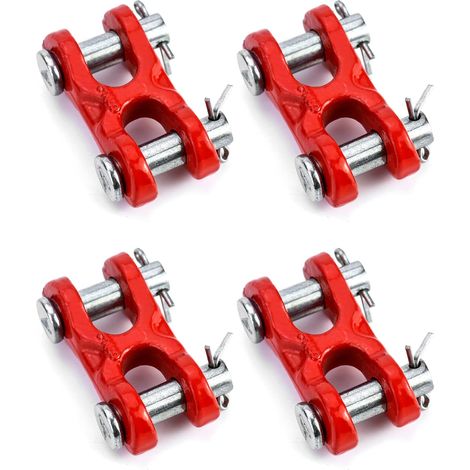 Lot de 4 maillons intermédiaires de réparation à Double Chape pour chaîne de Transport de Camion de 9,5 mm, capacité de remorquage de 3 kg (1/5)