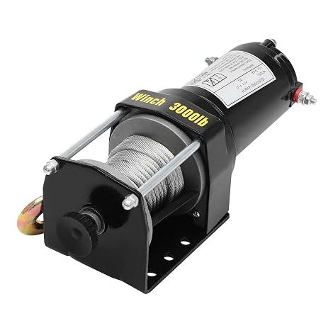 Treuil électrique 12 V, avec télécommande, 1300 kg tout-terrain, treuil électrique, câble en acier de 6 m (1/5)