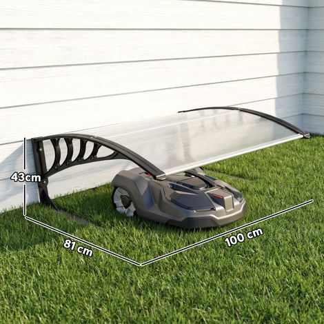 Housse de tondeuse à gazon imperméable et résistante aux UV pour une utilisation en extérieur, en aluminium, 100x81x43cm, noir et blanc. (1/5)