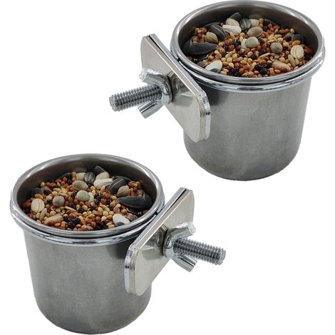 Boîtes de conserve, gamelles, mangeoires en acier inoxydable pour perroquets, oiseaux, chats, chiens, lapins, produits anti-morsures (1/5)
