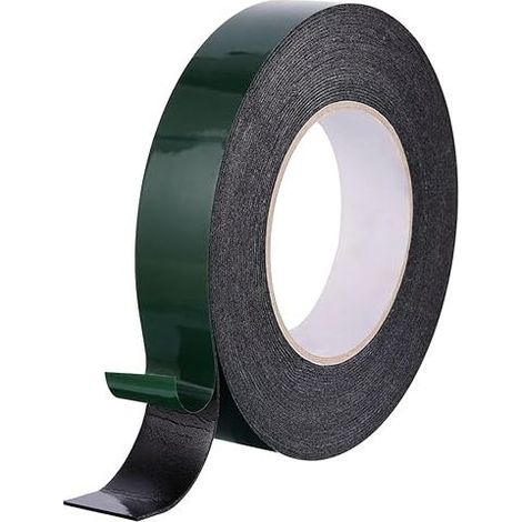 Rouleau de ruban adhésif double face en mousse de 10 m (25 mm), étanche, pour plaques d'immatriculation et garnitures de voiture, (1/5)