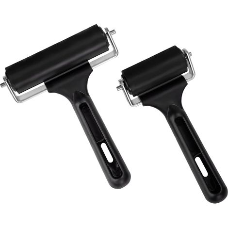 Lot de 2 rouleaux en caoutchouc dur pour impression, outils pour peinture, gravure et timbrage, accessoires pour travaux créatifs (1/5)