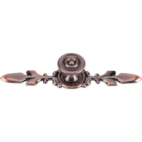 Poignée de meuble européenne, bouton de tiroir, de porte, de bureau, décoration intérieure, bronze rouge (1/5)