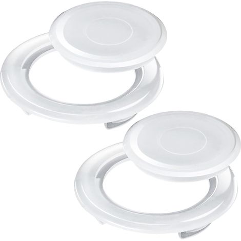 Juego de 2 adaptadores para mesa de sombrilla, 5,1 cm con tapa, anillo estándar para orificio de sombrilla para mesa de patio, cristal, terraza y patio (blanco, 42 mm-65 mm) (1/5)