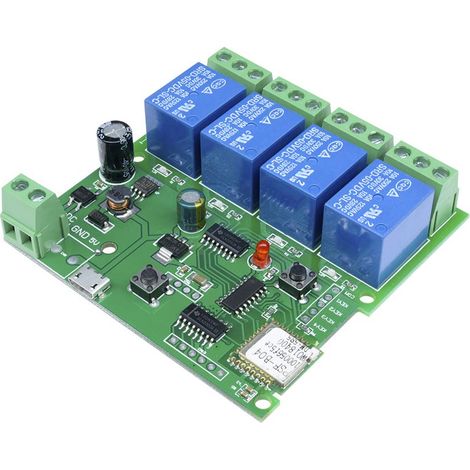 4CH Commutateur de 4 canaux Interrupteur sans fil WiFi Intelligent Module avec relais de commutation à verrouillage automatique pour DIY Smart Home Remote Control pour (5-32V) (1/5)