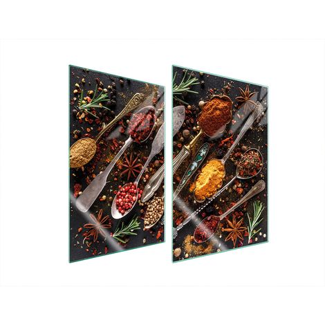 PIASTRA PROTETTIVA IN VETRO PER CUCINA 2x35x52 SPEZIE (1/5)