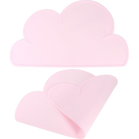Set de 2 sets de table en silicone imperméable en forme de nuage, rose (1/5)
