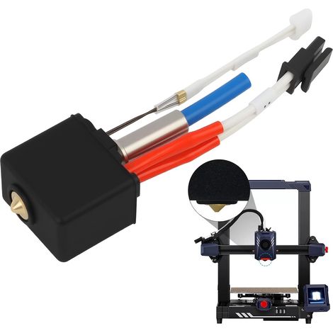 Hotend Extrudeuse d’Imprimante 3D V5 J-Head avec Chaussette en Silicone, Buse 0.4mm, Cartouche Chauffante Céramique 24V, Compatible avec Série Kobra 2 Neo (1/5)