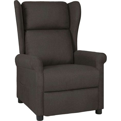 Sillón reclinable de tela gris taupe vidaXL