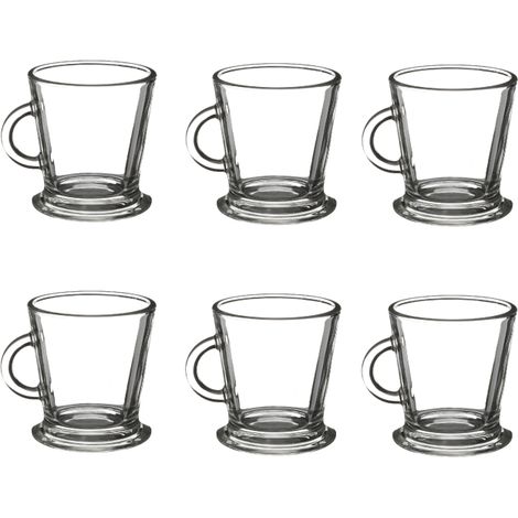 Lot de 6 tasses en verre - Transparents Contenance 18 cl Entièrement en verre - Livraison gratuite (1/3)