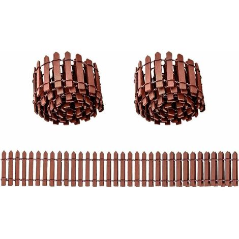 ZVD Mini Clture de Jardin 3 Pièces Bordure Jardin Bois Cltures de Jardin Miniatures Mini Cloture Bois Clture Miniature Flexible Jardin Clture Micro pour Paysage de Bricolage (1/4)