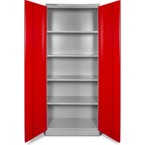 Mw Tools – Armoire d'atelier 2 portes 780x380x1920mm – Construction acier soudé – 4 étagères réglables 50kg – Serrure 2 points – DEK7838 (1/5)