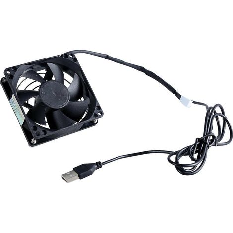 Ventilateur USB silencieux pour meubles avec contrôle de température, 80 mm, pour home cinéma et serres, multicolore (50 degrés Celsius) (1/5)