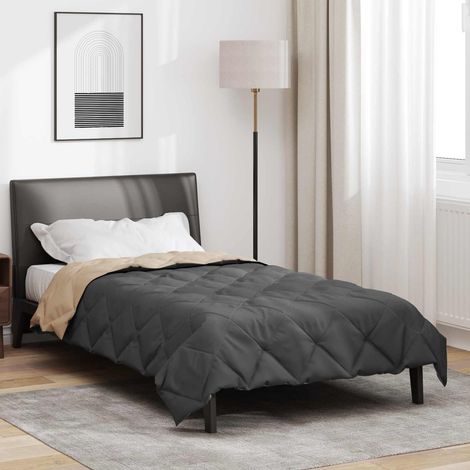 Sommerdecke Anthrazit und Taupe 200 x 135 cm Mikrofaser