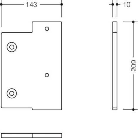 HEWI S50.02.00042 Plaque de montage S50 pour (1/2)
