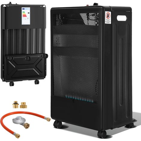Wolketon Estufa de gas de llama azul 3800 W, 2 potencias, ODS, encendido piezoeléctrico, 5 ruedas, 2 adaptadores UE (1/5)