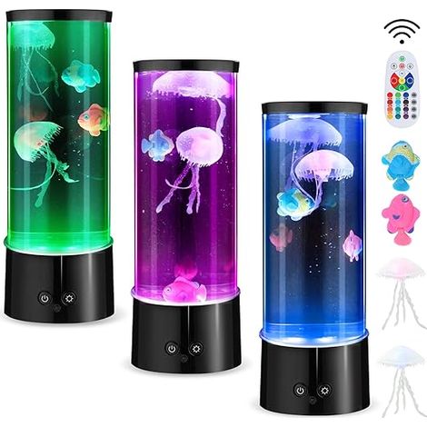 Lampe Meduse Jellyfish à lave Effets de Lumière Changeants Couleur LED Aquarium Méduse d'ambiance Nuit pour Chambre des Enfants Maison Bureau (1/5)