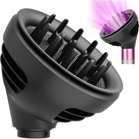 Accessoire diffuseur Wave Curl pour Dyson Airwrap HS01 HS05, compatible avec AirWrap HS08, deux modes de flux d'air pour une diffusion en dôme, diffuseur pour un séchage rapide des cheveux (1/5)