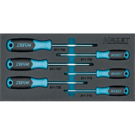 Hazet Schraubendreher Satz, TORX, Innen TORX Profil, 6-tlg., T10, T15, T20, T25, T27, T30 (1/2)
