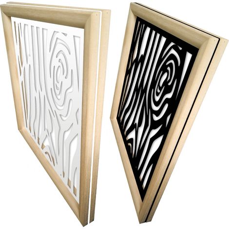 WOOD - Modules décoratifs en bois et PVC - Couleur : blanc - Dimension : 48x48 cm