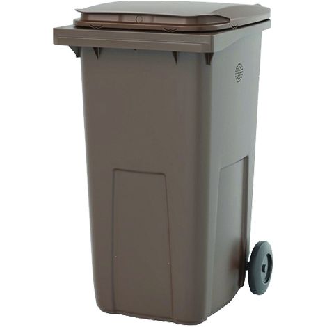 Conteneur 2 roues Korok - biodéchets - 240l sans barre - marron / marron