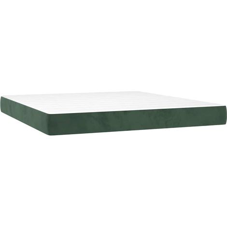 Maison Exclusive - Materasso a Molle Insacchettate Rigidità Media Verde Scuro 160x220x20 cm in Velluto