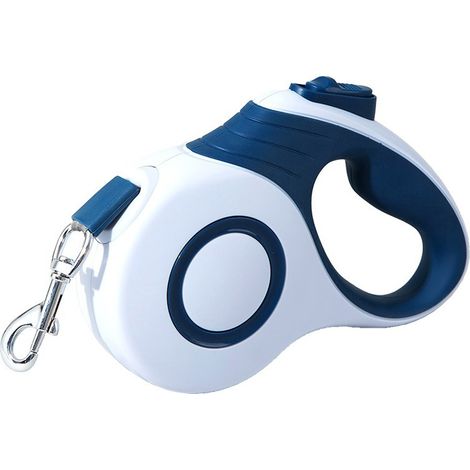 Laisse rétractable pour chien, convient aux chiens de petite, moyenne et grande taille ainsi qu'aux chats, rotation à 360° sans nœuds (bleue) (1/5)