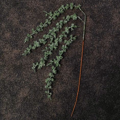 96cm Green Glitter Frosted Mini Leaf Wispy Christmas Stem Decoration (1/5)