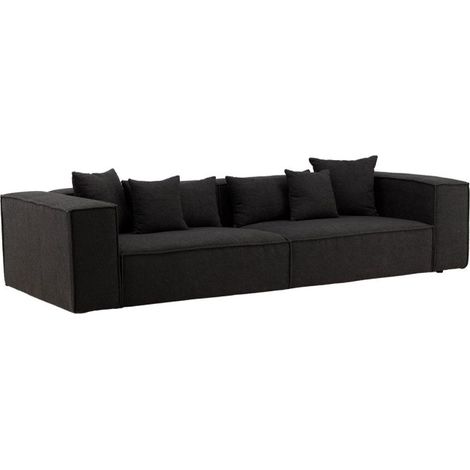 Canapé Droit 4 Places "Gillholmen" 284cm Noir (1/5)