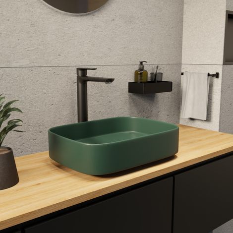 PixL 50x37,5x13,5 cm lavabo sobre encimera + SAT Mood grifo lavabo XL + válvula de desagüe Ceramia PixL (CEPX49GEMSAT285C) (1/5)