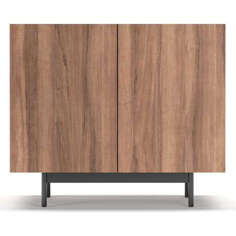 Mueble auxiliar 2 puertas abatibles modelo 601-1 acabado en nogal claro. 78 cm (alto) x 90 cm (ancho) x 34 cm (prof.) (1/3)