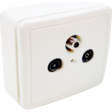 Base d"antenne coaxial TV + FM + SAT (Mâle + Femme + F) (1/3)
