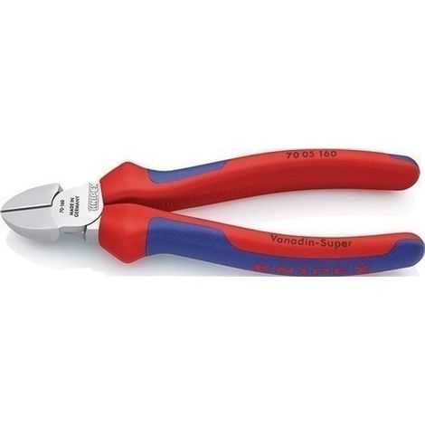 KNIPEX 70 05 160 Alicate de corte diagonal con mangos confort cromado 160 mm