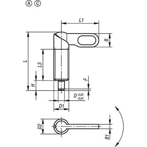 KIPP Sperr-Riegel Stahl 5.8 Form A M10x38 mm (1/2)