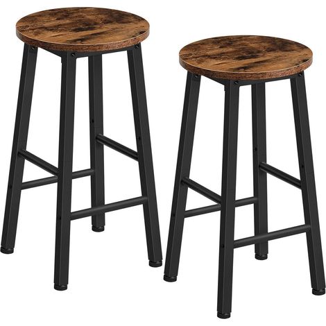Barhocker 2er-Set, Industrial Style, Vintagebraun-Schwarz, 63cm Höhe (1/5)