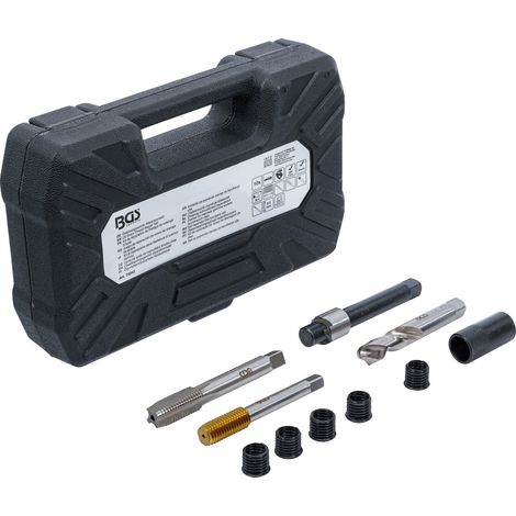 BGS Kit de réparation de filetage de vidange d'huile pour carters d'huile en aluminium M12 x 1,75 - 74243
