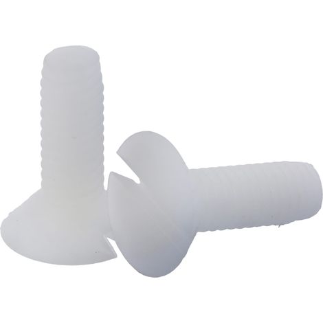 Vis à tête Fraisée fendue, Nylon, M4, 12mm ( Prix pour Sachet de 100 )
