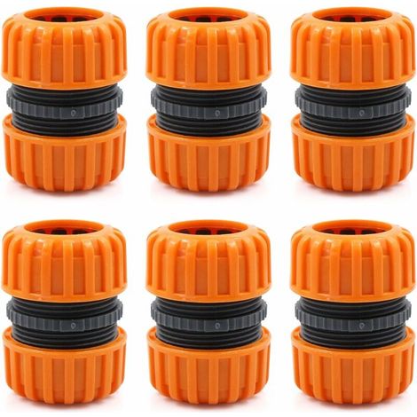 royaluxe -Kit de réparation de tuyau d'arrosage - 6 pièces pour raccorder 19 mm (3/4), pour un raccordement facile et rapide ou un tuyau de réparation sans outils, jaune (1/3)