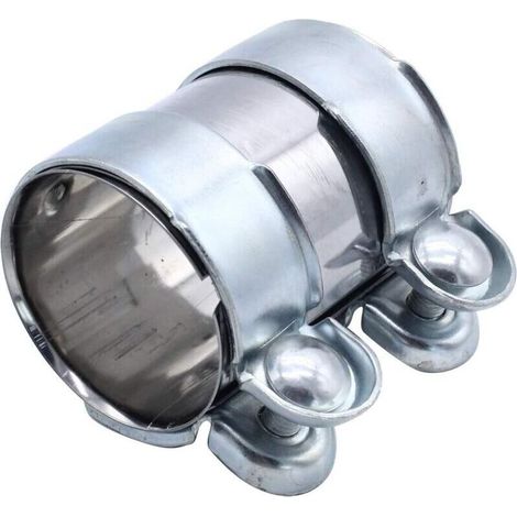 Collier de serrage en acier inoxydable pour tuyaux d'échappement de turbines, collier double, diamètre 65 mm x 90 mm (1/4)