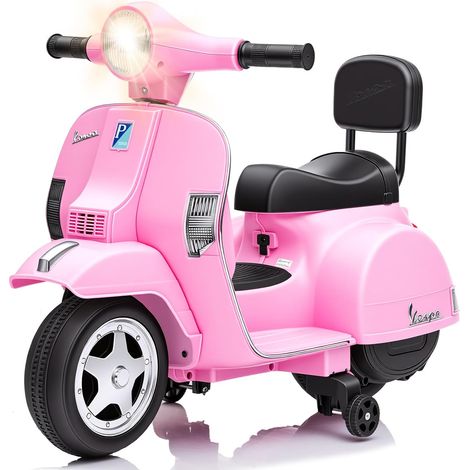 GARVEE Elektro-Motorrad für Kinder, 6V Kinder-Elektroauto mit 3 Rädern, Musik & Scheinwerfer, langsamer Sanftanlauf, 3 km/h Maximalgeschwindigkeit, ideales Geschenk für 2-5 Jahren, Rosa (1/5)