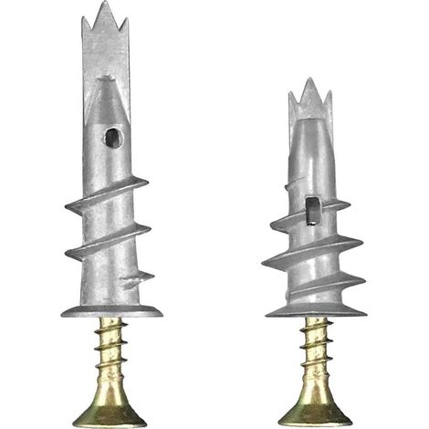 Lot de 70 pièces de fixations pour plaques de plâtre robustes, chevilles et vis murales en métal, ensemble de fixations autoperceuses pour cloison sèche, chevilles brutes pour cavité, ancrage (1/5)