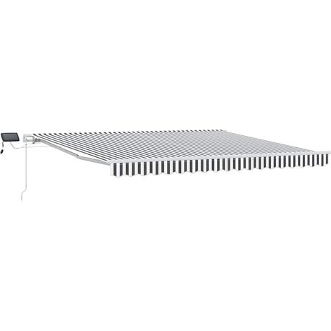 Maison Exclusive - Tenda Retrattile Manuale con LED Antracite e Bianco 400x300 cm