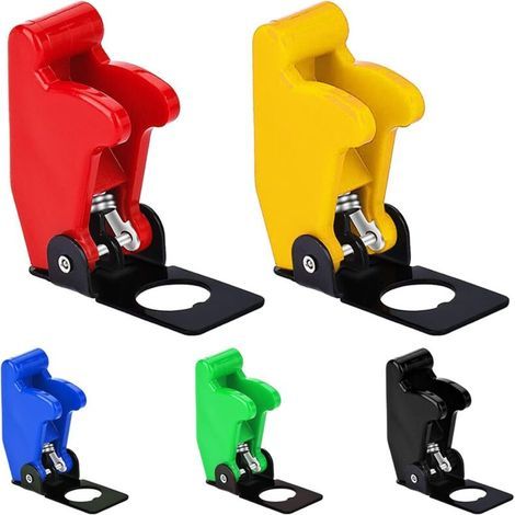 Pair Set mit 5 Schutzkappen für 12-mm-Befestigungslöcher in Rot/Gelb/Blau/Grün/Schwarz, staubdicht, Schutzabdeckung in Flugzeugqualität für Kippschalter.