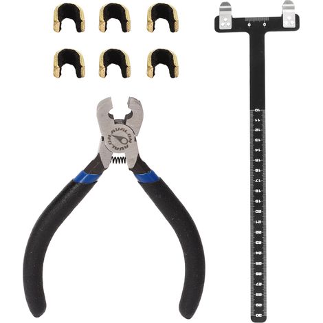 Pince de serrage pour corde d'arc avec règle T et boucle d'encoche - Kit d'archerie noir pour arc à poulies (1/5)
