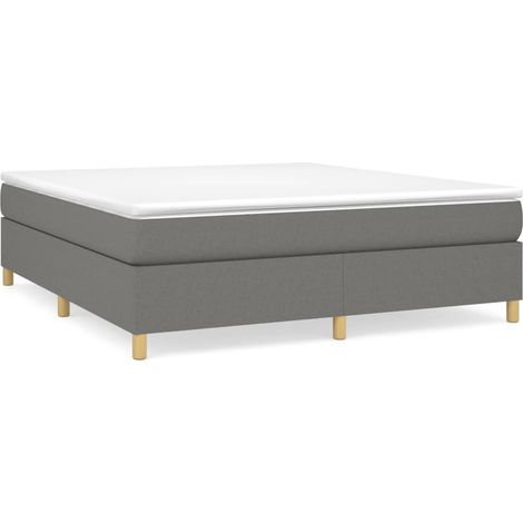 Maison Exclusive - Cama box spring con colchón tela gris oscuro 1 (1/5)