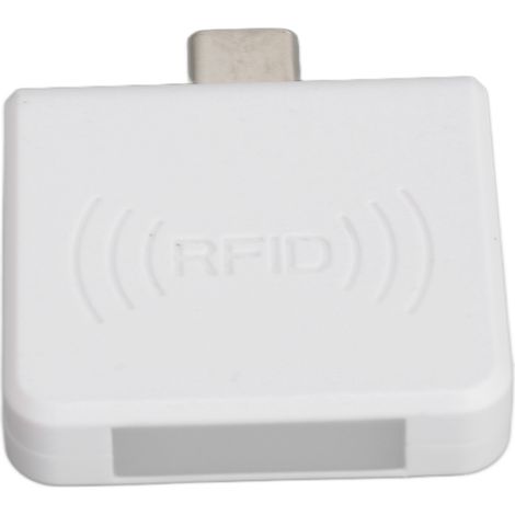 Lecteur de cartes d'identification par radiofréquence (RFID) 13,56 MHz, lecteur de cartes à puce de type C sans contact pour téléphones portables sous Windows, blanc (1/5)